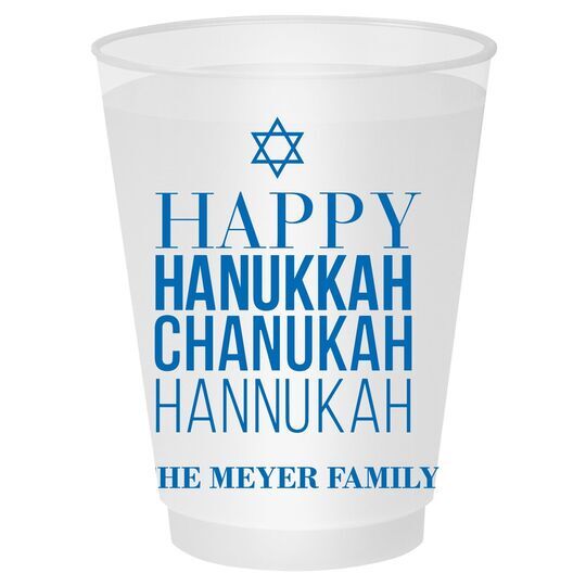 Hanukkah Chanukah Shatterproof Cups